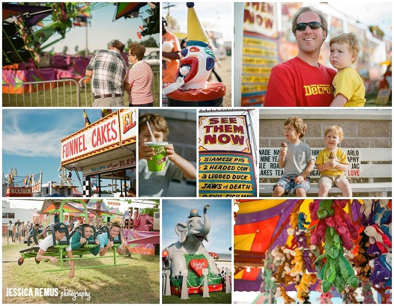 collage of colorful county fair images