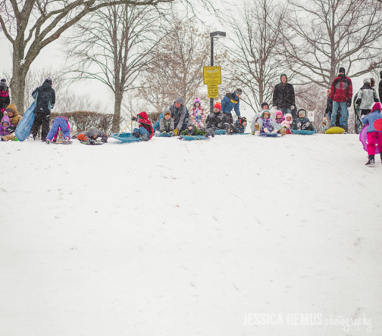 kids snow sledding la grange park il