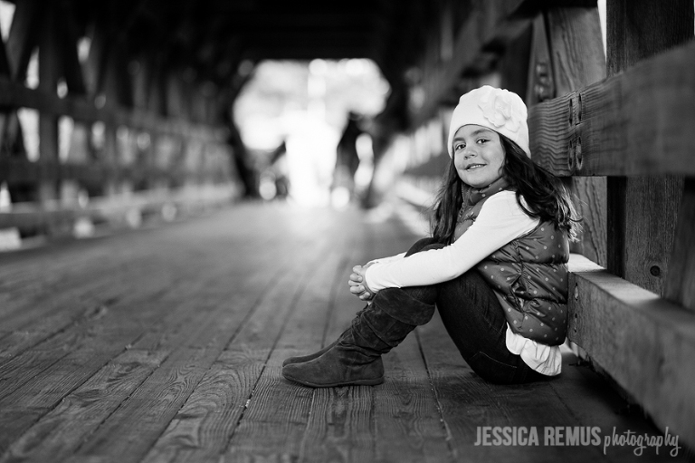 girl posing on bridge Naperville river walk